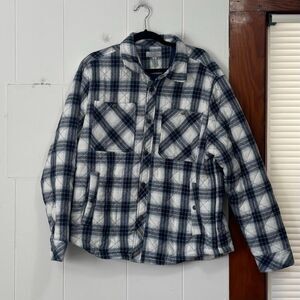 Ocean + Drive Men's Quilted Flannel Shirt Jacket Shacket Large